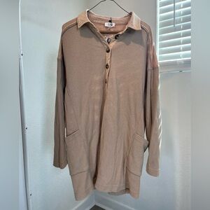 Bluivy Tan Button-Up Tunic